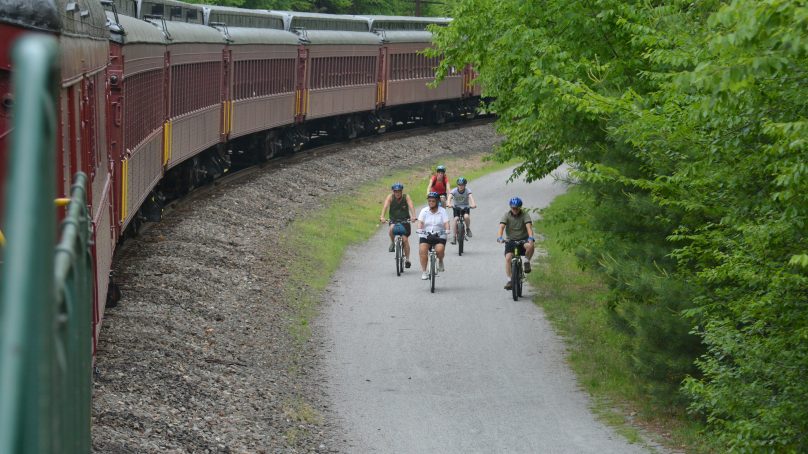 lehigh gorge rail trail, bike train