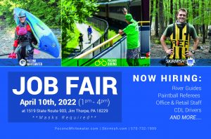 job fair, skirmish paintball, pocono biking, pocono whitewater rafting